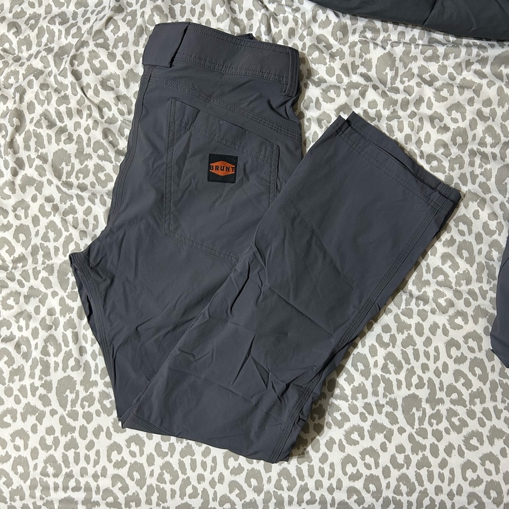 BRUNT Men’s Gray Utility Work Pants Performance Stretch Workwear